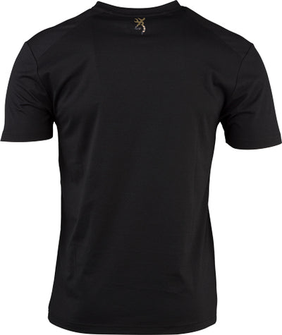 Browning Ss Perf Camp Shirt - Mule Deer Logo Black Large*