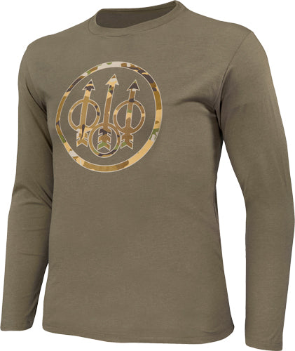 Beretta T-shirt Ls Heritage - Large Army Green W/camo Logo
