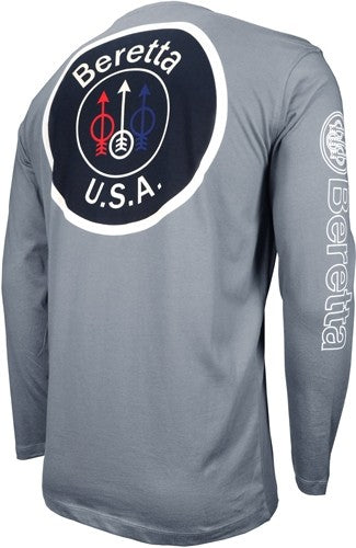 Beretta T-shirt Long Sleeve - Usa Logo 2x-large Dove Gray