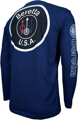 Beretta T-shirt Long Sleeve - Usa Logo 2x-large Navy Blue