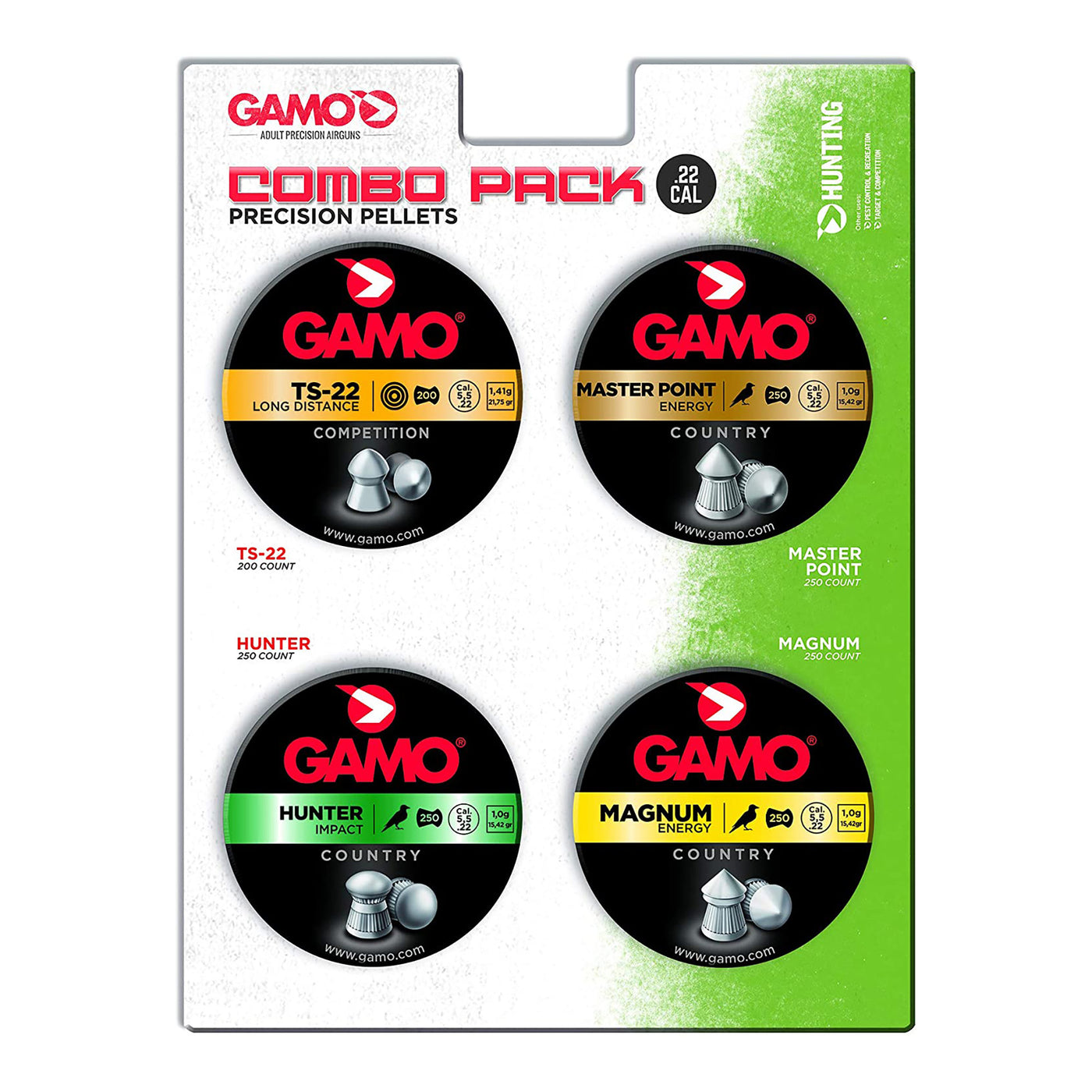 Gamo Combo Pack Assorted .22 Cal Hunting Pellets