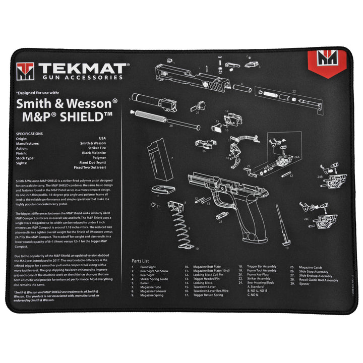 TekMat Ultra 20 Smith and Wesson MP Shield Gun Cleaning Mat