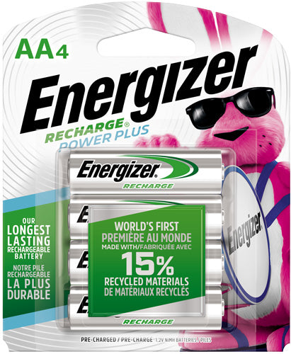 Energizer Rechargable Power - Plus Batteries Aa 4 Pack