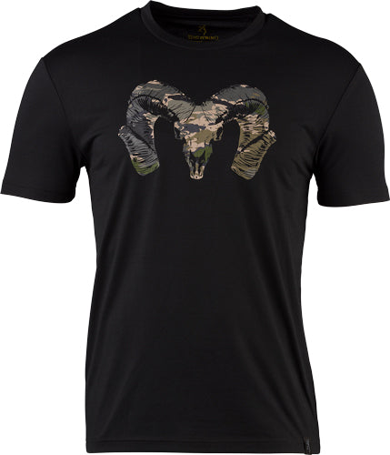 Browning Ss Perf Camp Shirt - Ram Logo Black Large*