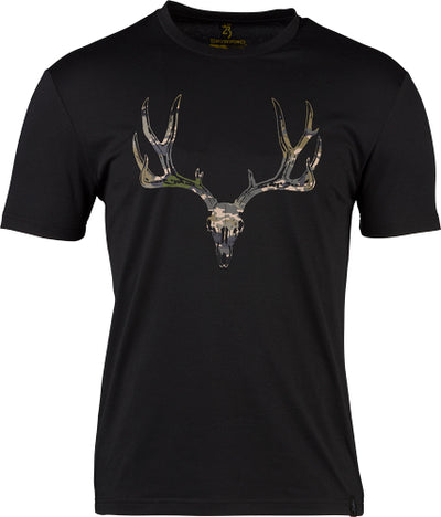 Browning Ss Perf Camp Shirt - Mule Deer Logo Black Large*