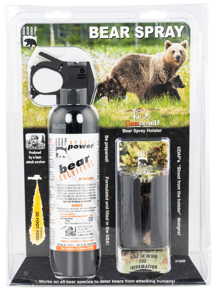 Udap Bear Spray, Udap 15so Magnum Bear 260g Plastic Holster