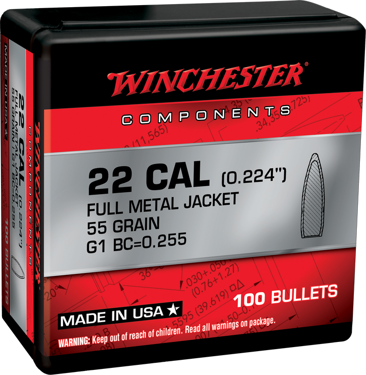 Winchester Ammo Centerfire Rifle, Win Wb556mc55x Bul 5.56 55 Fmj Retail 100/10