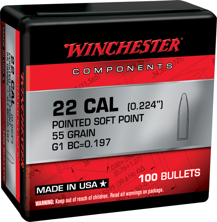 Winchester Ammo Centerfire Rifle, Win Wb223sp55x Bul 223 55 Psp 100/10