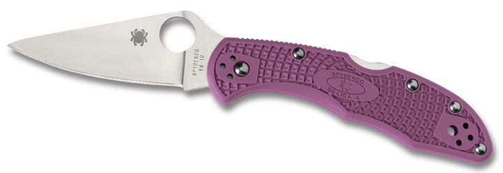 Spyderco Delica 4, Spy C11fppr Delica Flt Grnd Purple Pln