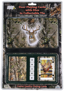 Rivers Edge Cards & Dice Tin - Whitetail Deer Theme