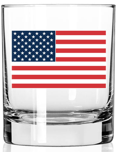 2 Monkey Whiskey Glass - American Flag