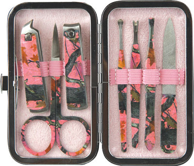 Rivers Edge Womens 7-piece - Manicure Set Pink Camo