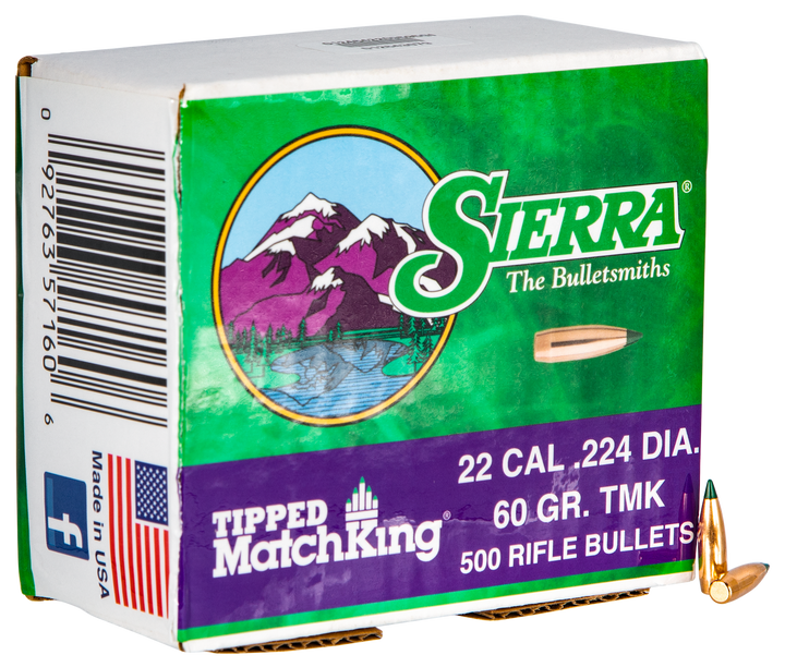 Sierra Tipped Matchking, Sierra 7160c .224 60 Tipped Mk 500