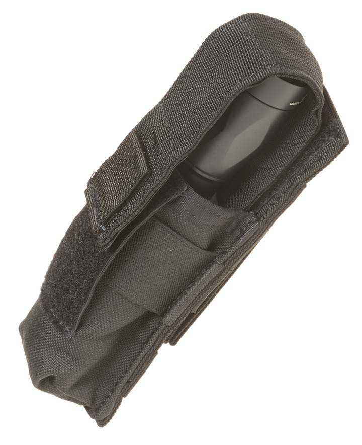 Tacshield (military Prod) Suppressor/light Pouch, Tacshield T4001bk Univ Light/suppressr M-pouch Bk