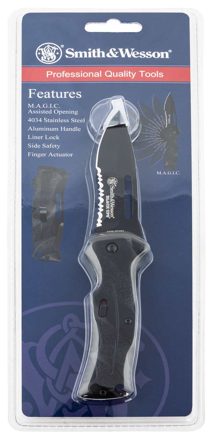 Sw Knives Black Ops, Swk Swblop2bscp Blackops 40% Serrated