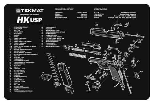 BECK TEK, LLC (TEKMAT) Tekmat Armorers Bench Mat - 11"x17" Heckler & Koch Usp Gun Care