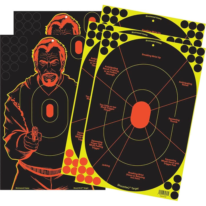 Birchwood Casey Birchwood Casey Shoot-n-c Target Combo Set 12x18 In. Bad Guy Silhouette And Handgun Trainer Targets