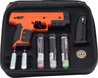 BYRNA TECHNOLOGIES Byrna Le Pepper Kit Orange W/2 - 7rnd Mags & 15 Projectiles Air Guns And Accessories