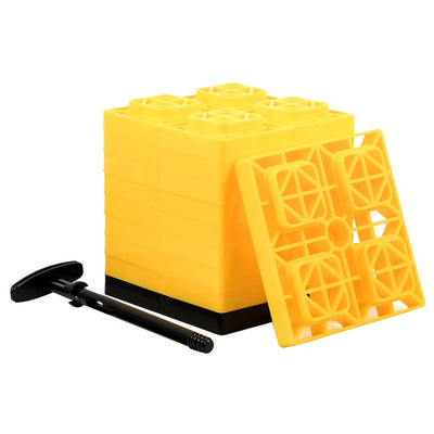 Camco Camco FasTen Leveling Blocks w/T-Handle - 2x2 - Yellow *10-Pack Trailering