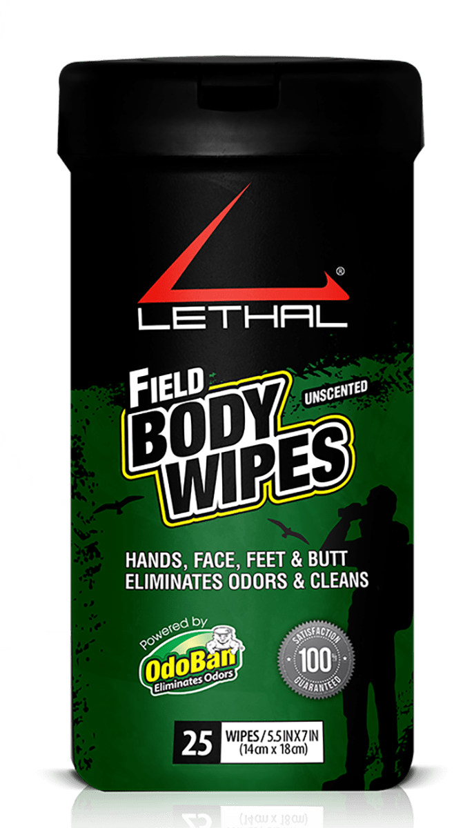CLEAN CONTROL/LETHAL PROD Clean Control/lethal Prod Field Body Wipes, Lethal 9423w6725w Field Body Wipes 25 Hunting