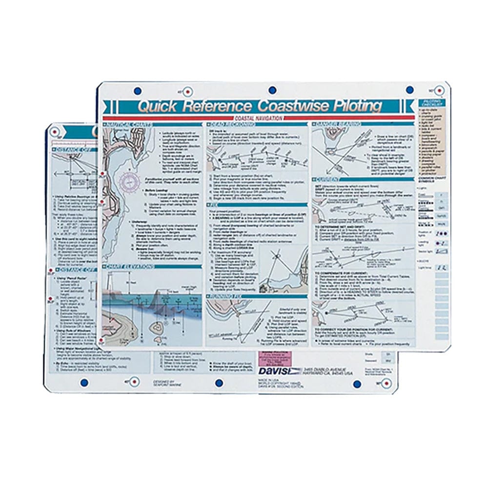 Davis Instruments Davis Quick Reference Coastwise Piloting Card Boat Outfitting
