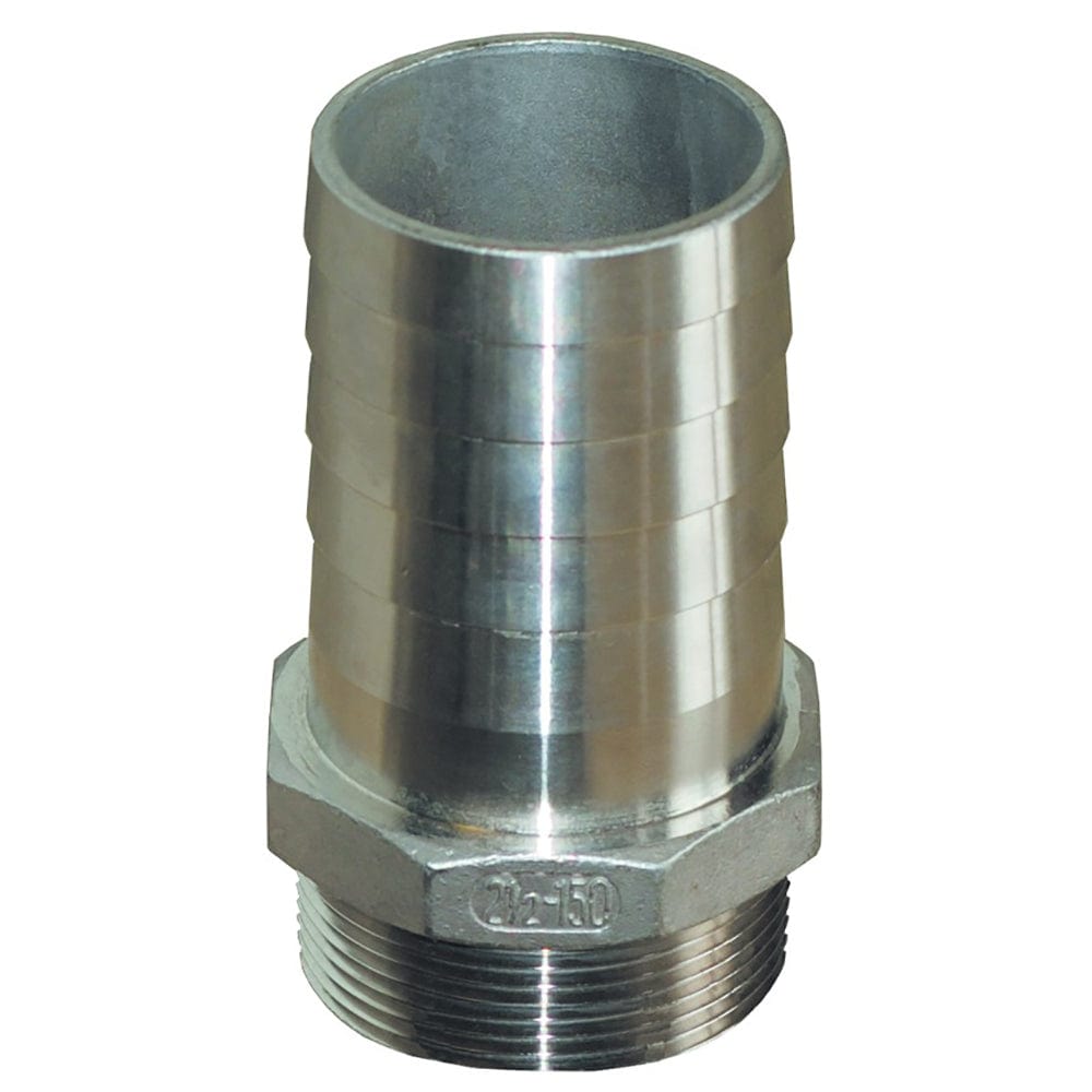 GROCO GROCO 1-1/2"" NPT x 1-1/2" ID Stainless Steel Pipe to Hose Straight Fitting Marine Plumbing & Ventilation