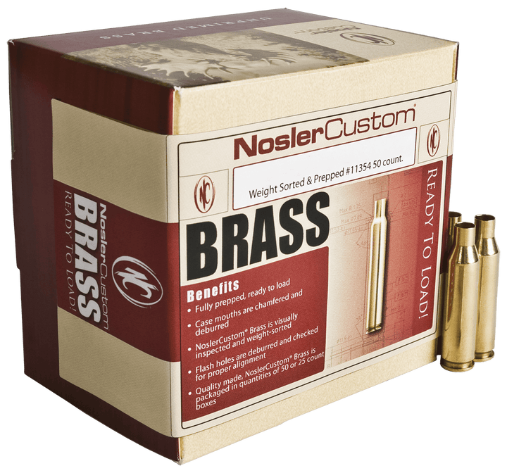Nosler Nosler Unprimed Cases, Nos 10225 Custom Brass 308 50 Reloading