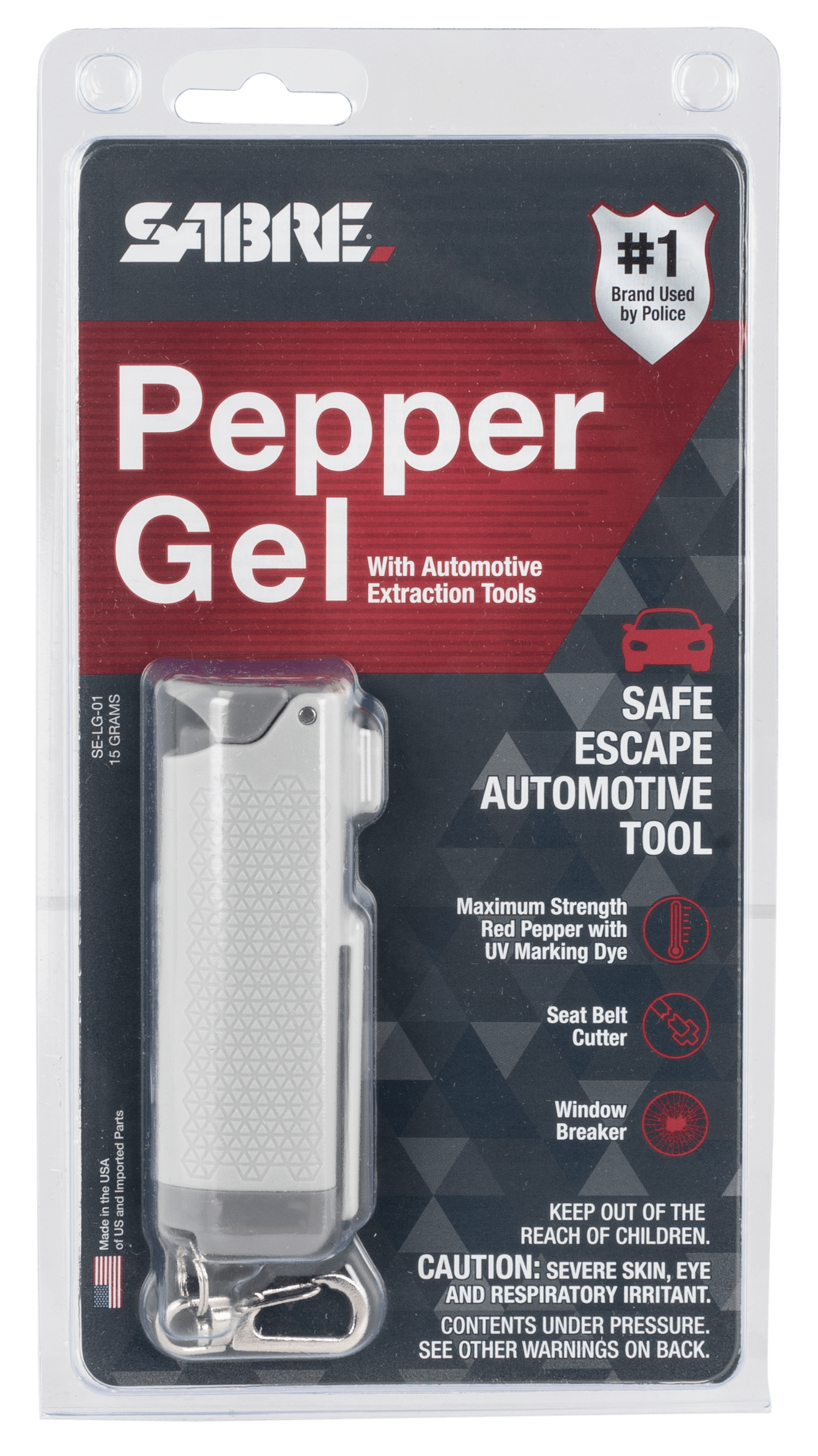 Sabre Red Safe Escape 3in1 Automotive Tool Light Gray Texas Fowlers