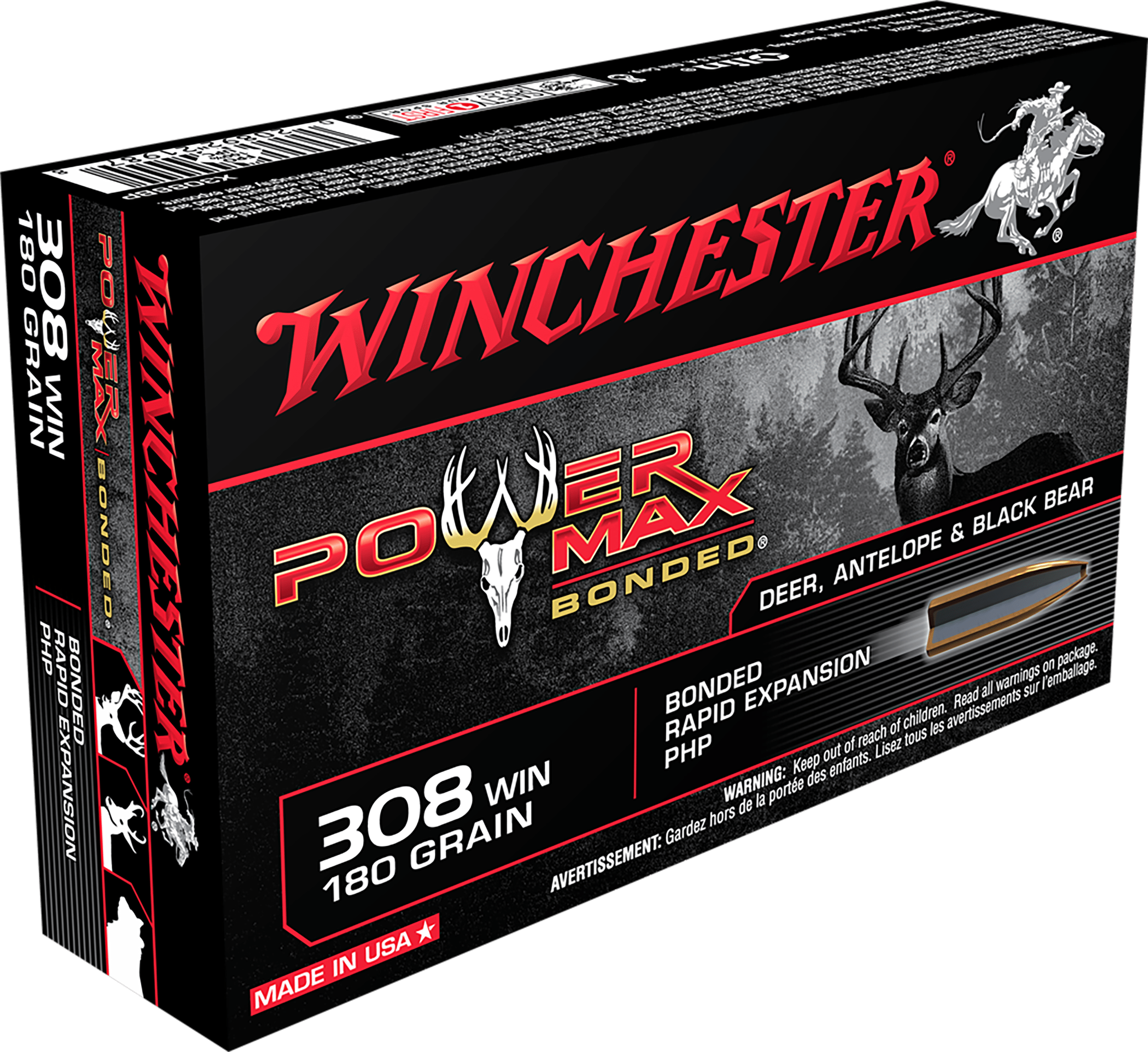 Winchester Power Max Bonded Rifle Ammo 308 Win. 180 Gr. Power Max