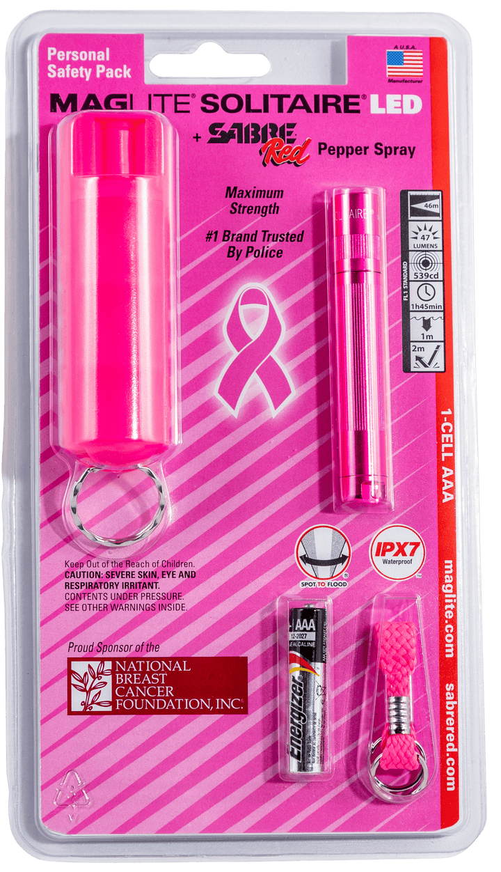 Maglite Maglite Solitaire, Mlt Sj3auc6 Solitaire And Pepper Spray Pink Accessories