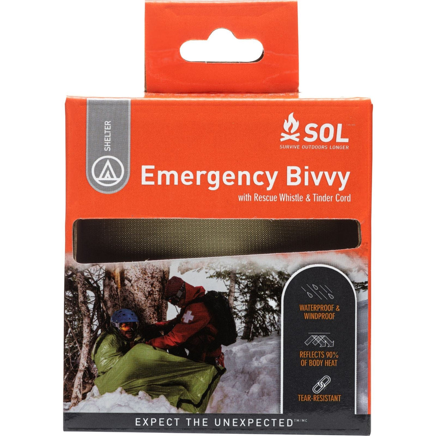 SOL SOL Emergency Bivvy with Rescue Whistle OD Green Camping And Outdoor