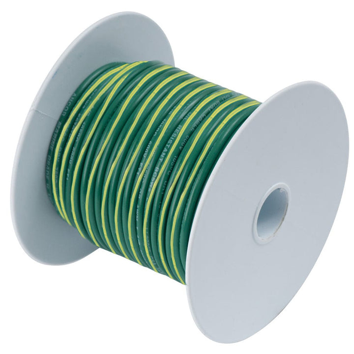 Ancor Ancor Green w/Yellow Stripe 10 AWG Tinned Copper Wire - 500&