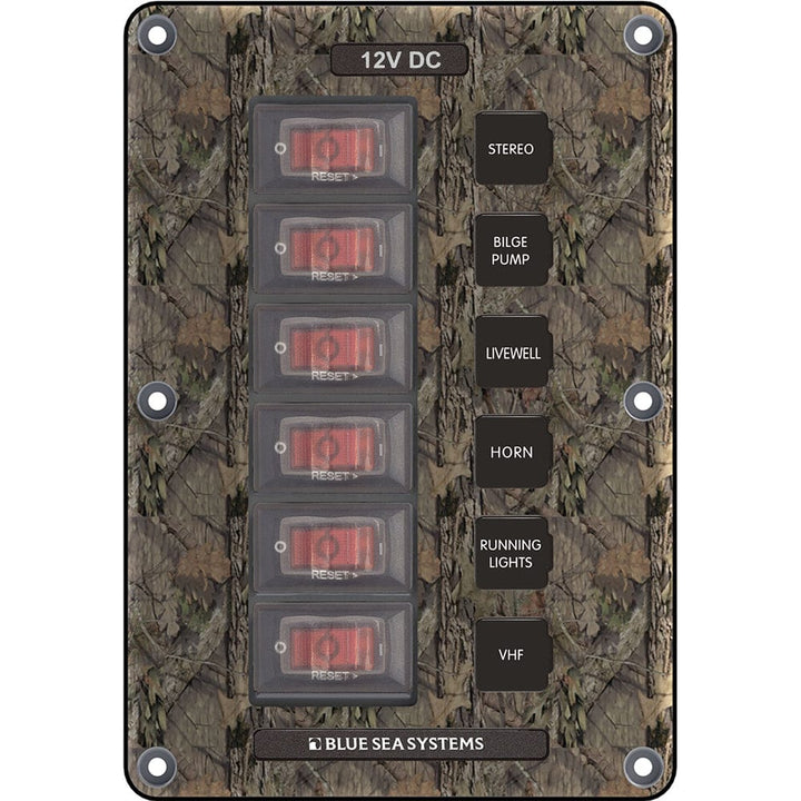 Blue Sea Systems Blue Sea 4325 Circuit Breaker Switch Panel 6 Position - Camo Electrical