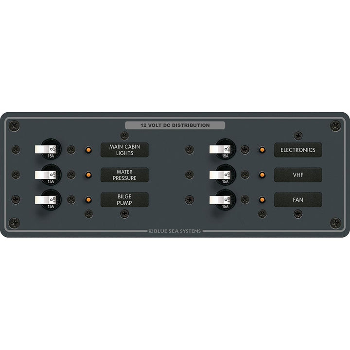 Blue Sea Systems Blue Sea 8096 DC 6 Position Toggle Branch Circuit Breaker Panel - White Switches Electrical