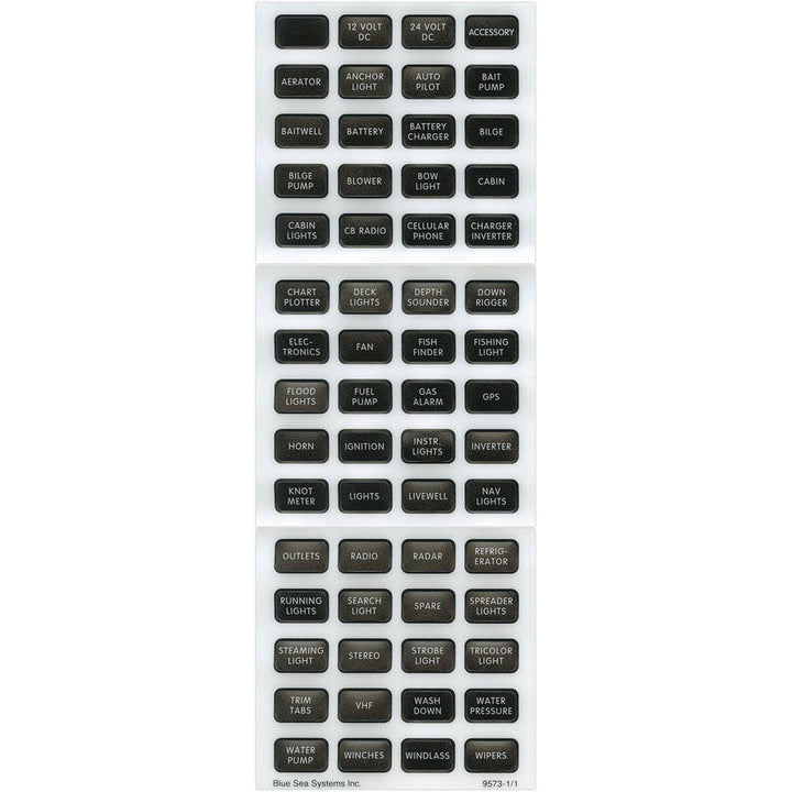 Blue Sea Systems Blue Sea 8214 Black Small Format Label Kit - 60 Labels Electrical