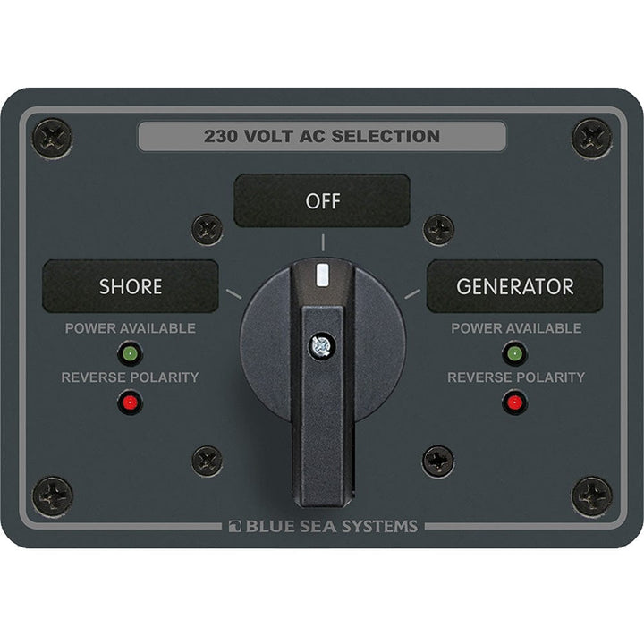Blue Sea Systems Blue Sea 8357 AC Rotary Switch Panel 65 Ampere 2 Position + OFF, 2 Pole Electrical