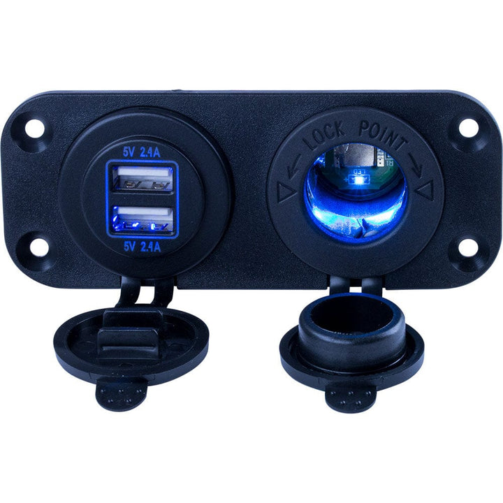 Sea-Dog Sea-Dog Double USB & Power Socket Panel Electrical