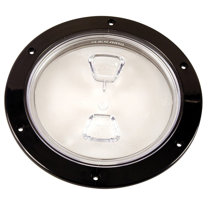 Beckson Marine Beckson 6" Clear Center Screw-Out Deck Plate - Black Marine Hardware