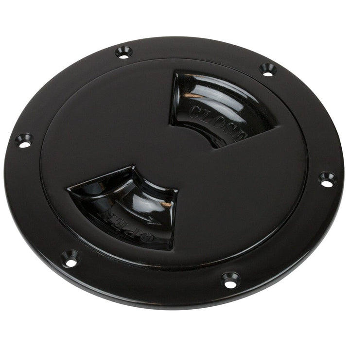 Sea-Dog Sea-Dog Quarter-Turn Smooth Deck Plate w/Internal Collar - Black - 4" Marine Hardware