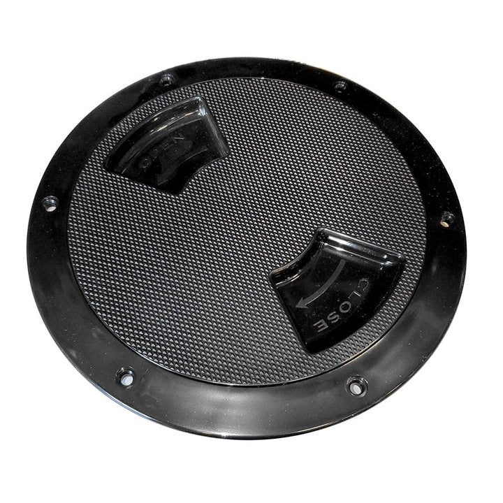 Sea-Dog Sea-Dog Quarter-Turn Textured Deck Plate w/Internal Collar - Black - 8" Marine Hardware