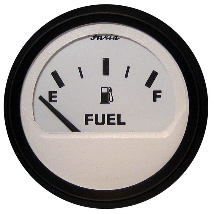 Faria Beede Instruments Faria Euro White 2" Fuel Level Gauge (E-1/2-F) Marine Navigation & Instruments