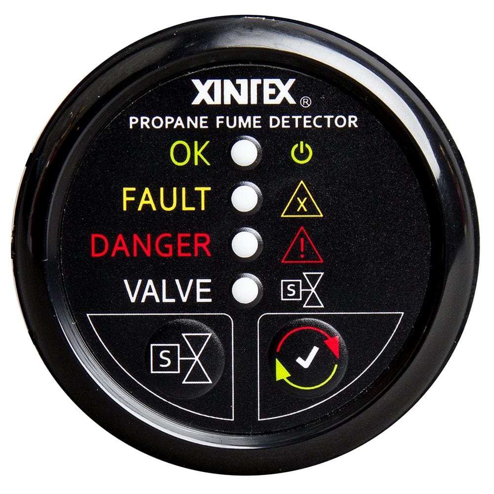 Fireboy-Xintex Xintex Propane Fume Detector w/Automatic Shut-Off & Plastic Sensor - No Solenoid Valve - Black Bezel Display Marine Safety