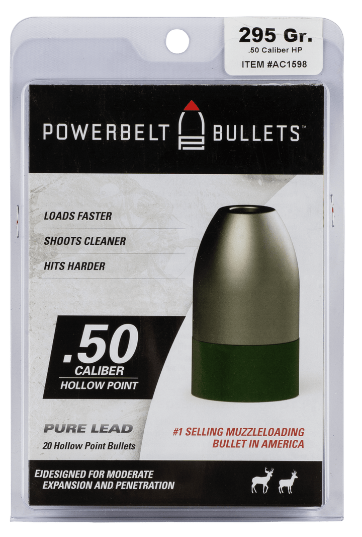 PowerBelt Bullets Powerbelt Bullets Pure Lead, Cva Ac1598 Powerbelt 50 295 Ld 15 Muzzleloading