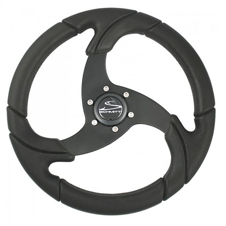 Schmitt & Ongaro Marine Schmitt & Ongaro Folletto 14.2" Wheel - Black Polyurethane - 3/4" Tapered Shaft w/Black Center Cap Marine Hardware