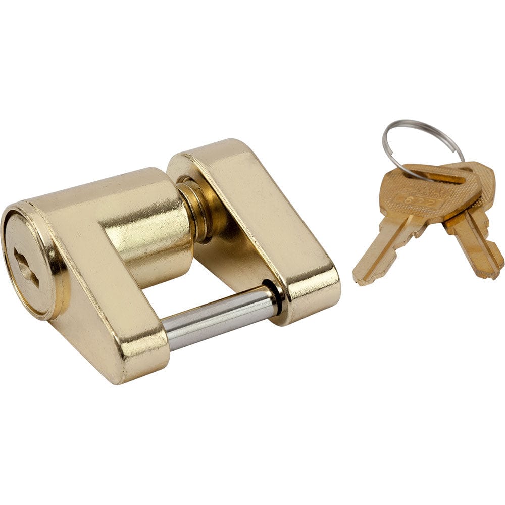 Sea-Dog Sea-Dog Brass Plated Coupler Lock - 2 Piece Trailering