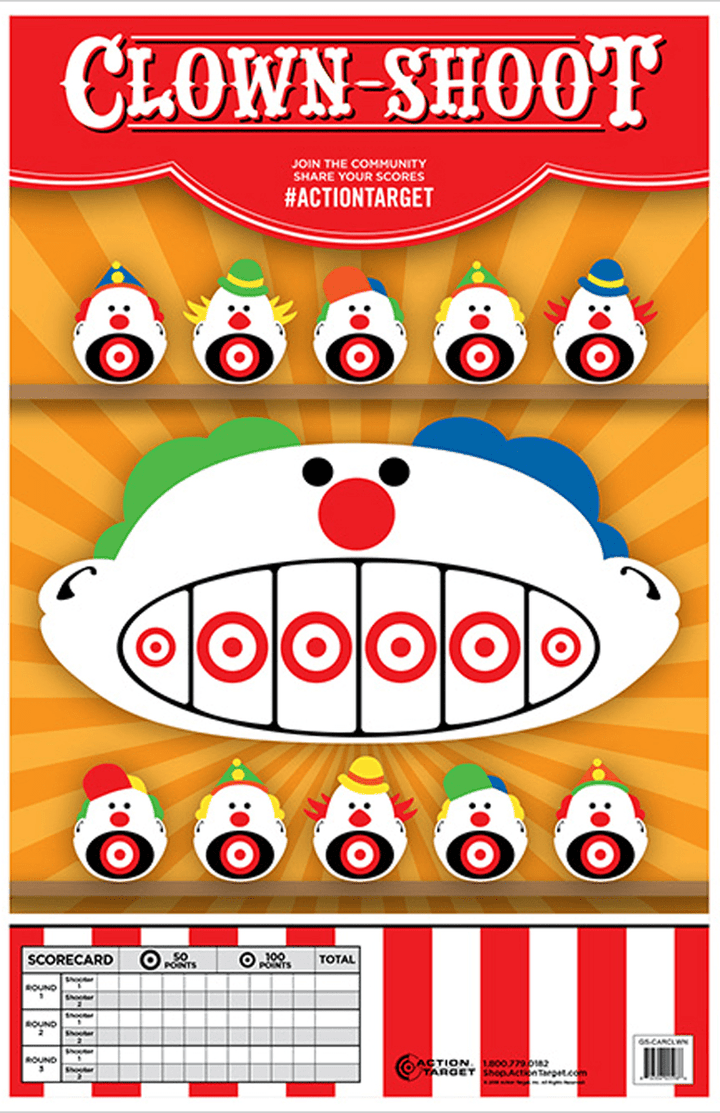 ACTION TARGET INC Action Target Inc Action, Action Gscarclwn100 Clown Shoot 100 Bx Shooting