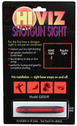 Hiviz Shotgun Front Sight - Magnetic Rib .171-.265" Red