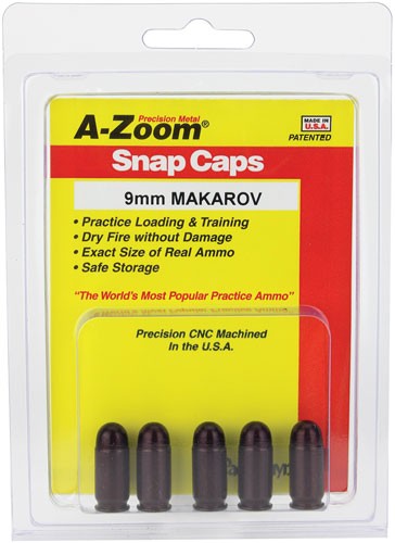 A-zoom Metal Snap Cap 9x18mm - 9mm Makarov 5-pack