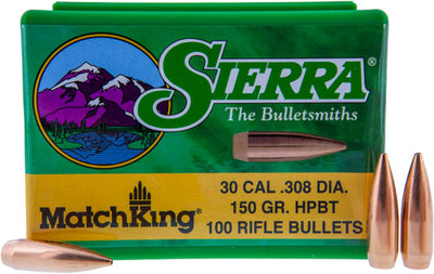 Sierra Bullets .30 Cal .308 - 150gr Hp-bt Match 100ct
