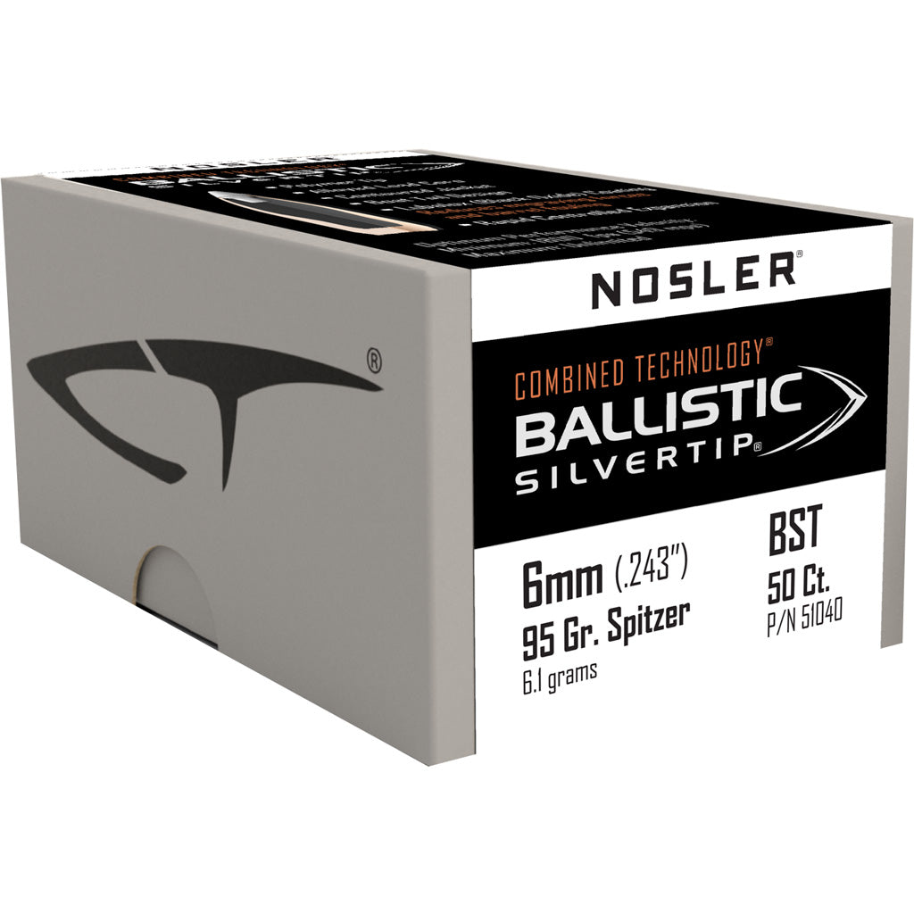 Nosler Ballistic Silvertip Hunting Bullets 6mm 95 Gr. Spitzer Point 50 Pk.